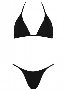 gsecret - Σέτ τρίγωνο μογιό αποσπώμενη ενίσχυση bikini brazilianne. Καλύπτει B Cup. ΜΑΥΡΟ