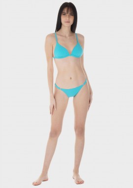 gsecret - Γυναικείο set bikini μονόχρωμο ενσωματωμένη push up ενίσχυση bikini παρτό πλαϊνό ρυθμιζόμενο λουράκι.Καλύπτει B-C Cup ΠΕΤΡΟΛ