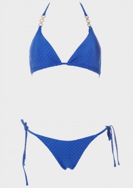 gsecret - Γυναικείο σετ μαγιό bikini τριγωνάκι αποσπώμενη επένδυση διακοσμητικά τρούκς slip παρτό. Καλύπτει B CUP. ΡΟΥΑ