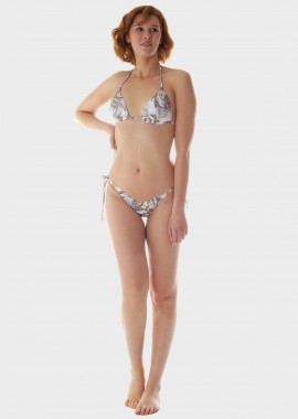 gsecret - Γυναικείο σετ μαγιό bikini all print ενσωματωμένη push up ενίσχυση slip brazil.Καλύπτει B-C Cup ΓΚΡΙ