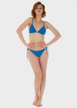 gsecret - Γυναικείο σετ μαγιό bikini μονόχρωμο αποσπώμενη επένδυση slip κανονική γραμμή & παρεό. Καλύπτει B Cup. ΜΠΛΕ