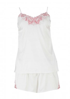 gsecret - Γυναίκειο baby doll saten με κέντημα. Saten collection ΛΕΥΚΟ