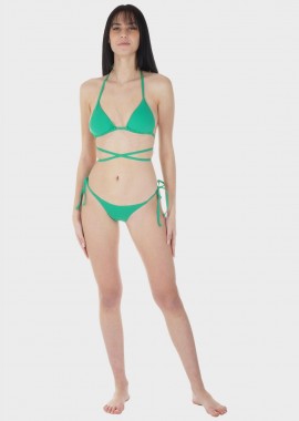 gsecret - Γυναικείο σετ μαγιό bikini τριγωνάκι μονόχρωμο αποσπώμενη επένδυση slip brazil.Καλύπτει B CUP ΠΡΑΣΙΝΟ