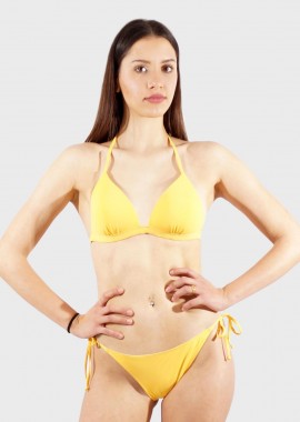 Γυναικείο set μαγιό μονόχρωμο bikini δετό κανονική γραμμή. Καλύπτει B CUP. ΚΙΤΡΙΝΟ