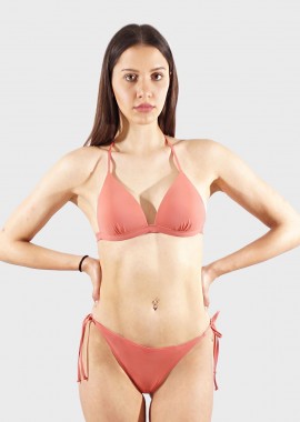 Γυναικείο set μαγιό μονόχρωμο bikini δετό κανονική γραμμή. Καλύπτει B CUP. COPPER