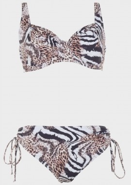gsecret - Σετ bikini animal print με μπανέλα.Καλύπτει D-E Cup ANIMAL
