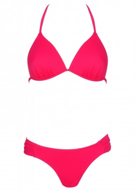 gsecret - Set μαγιό τρίγωνο σταθερή επένδυση bikini κανονική γραμμή. Καλύπτει B & C cup ΦΟΥΞΙΑ