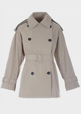 Γυναικεία καπαρντίνα μονόχρωμη με ζώνη. ΜΠΕΖ