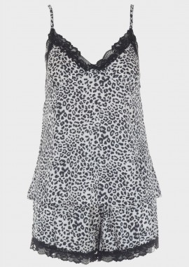 Γυναικείο σατέν baby doll animal print ANIMAL