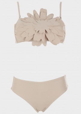 Σετ μπικίνι strapless μονόχρωμο.Καλύπτει B Cup ΜΠΕΖ
