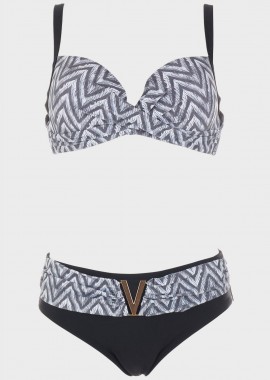 Bikini all print.Kαλύπτει C-D Cup ΜΑΥΡΟ