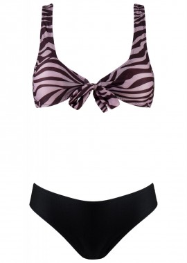 Γυναικείο set bikini δέσιμο μπροστά αποσπώμενη ενίσχυση slip κανονικό. Καλύπτει B Cup. ANIMAL
