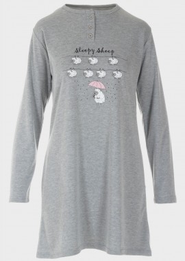 Γυναικείο νυχτικό πατιλέτα Sleepy Sheep ΓΚΡΙ