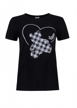 gsecret - Γυναικείο tshirt με κέντημα Love. Casual Style. ΜΑΥΡΟ