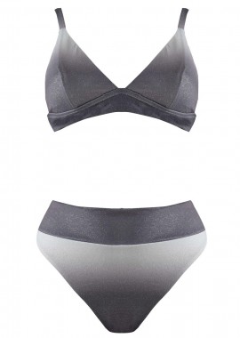 gsecret - Set μαγιό τρίγωνο bikini παρτό ψηλόμεσο. Καλύπτει B cup ΑΣΗΜΙ