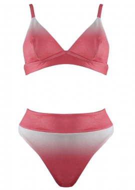 gsecret - Set μαγιό τρίγωνο bikini παρτό ψηλόμεσο. Καλύπτει B cup COPPER