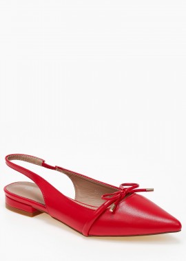 Issue - Ballet shoes μυτερά εξώφτερνα με φιόγκο - Κόκκινο