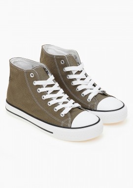 Issue - Basic ψηλά sneakers πάνινα - Χακί