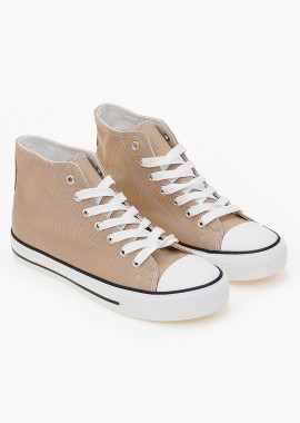 Basic ψηλά sneakers πάνινα - Μπεζ