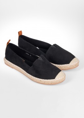 Issue - Suede εσπαντρίγιες με ραφές - Μαύρο