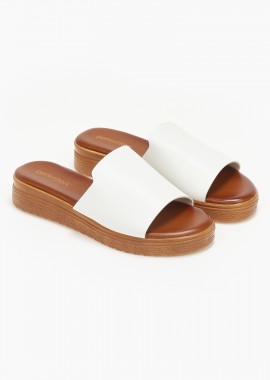 Γυναικεία flatform με φάσα - Λευκό