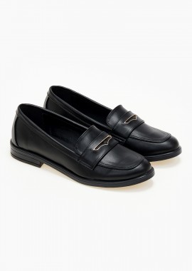 Basic χαμηλά loafers - Μαύρο