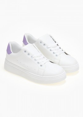 Issue - Basic sneakers με χρωματική λεπτομέρεια - Μωβ