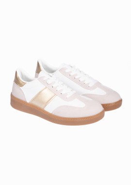 Issue - Γυναικεία sneakers με συνδυασμό υλικών - Χρυσό