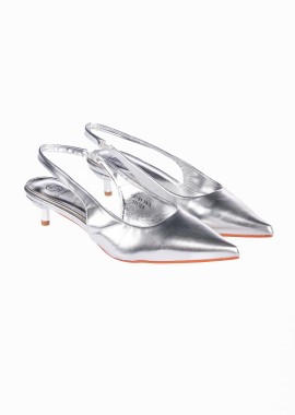 Issue - Χαμηλές slingback γόβες με λεπτό τακούνι - Ασημί