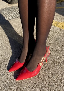 Issue - Open heel μυτερές γόβες - Μπορντώ