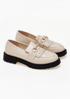 Issue - Loafers με κρόσια και αγκράφα - Μπεζ