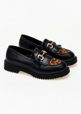 Issue - Loafers με κρόσια και αγκράφα - Λεοπάρ