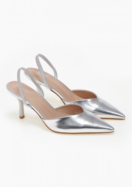 Issue - Slingback μυτερές γόβες - Ασημί