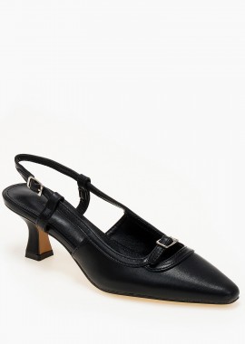 Issue - Slingback γόβες με λεπτομέρεια χρώματος - Μαύρο