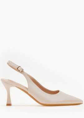 Mυτερές slingback γόβες - Μπεζ