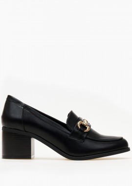 Issue - Loafers με χοντρό τακούνι και μεταλλική λεπτομέρεια - Μαύρο