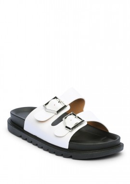 Issue - Σανδάλια flatform με αγκράφες - Λευκό