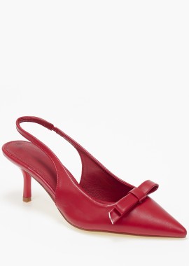 Issue - Slingback χαμηλές γόβες με φιόγκο - Κόκκινο