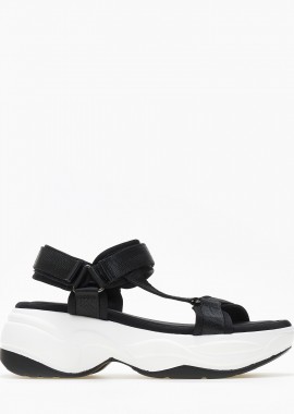 Σανδάλια flatform με velcro - Μαύρο