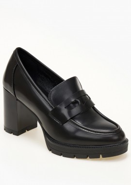 Loafers με ψηλό τρακτερωτό τακούνι - Καφέ
