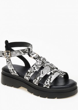 Γυναικεία σανδάλια flatform με τρακτερωτή σόλα - Snake