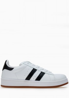 Issue - Sneakers χαμηλά με ρίγες στο πλάι - Λευκό