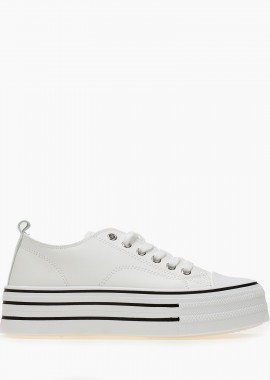 Issue - Γυναικεία sneakers με ψηλή σόλα - Λευκό