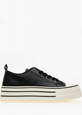Issue - Γυναικεία sneakers με ψηλή σόλα - Μαύρο