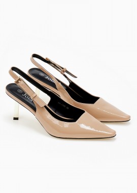 Issue - Slingback γόβες με χρυσό τακούνι - Nude