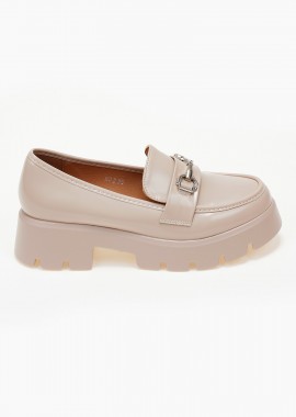Loafers με αγκράφα - Μπεζ