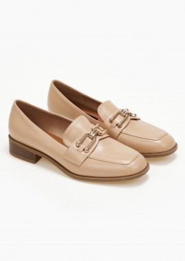 Issue - Loafers με διακοσμητική αγκράφα - Nude