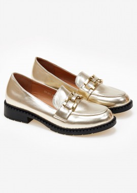 Issue - Χαμηλά loafers με μεταλλική λεπτομέρεια - Χρυσό