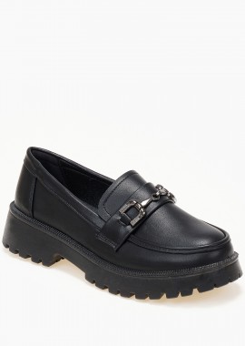 Issue - Loafers με διακοσμητική αγκράφα - Μαύρο