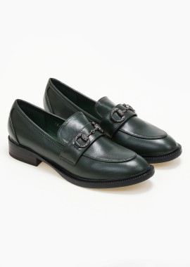 Issue - Loafers με διακοσμητική εγκράφα - Πράσινο